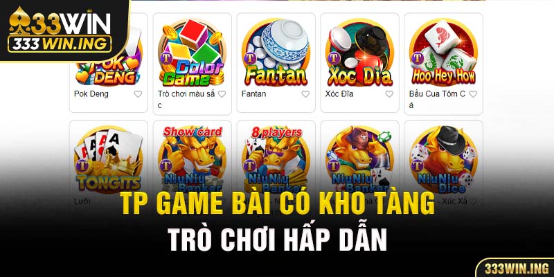 TP game bài có kho tàng trò chơi hấp dẫn